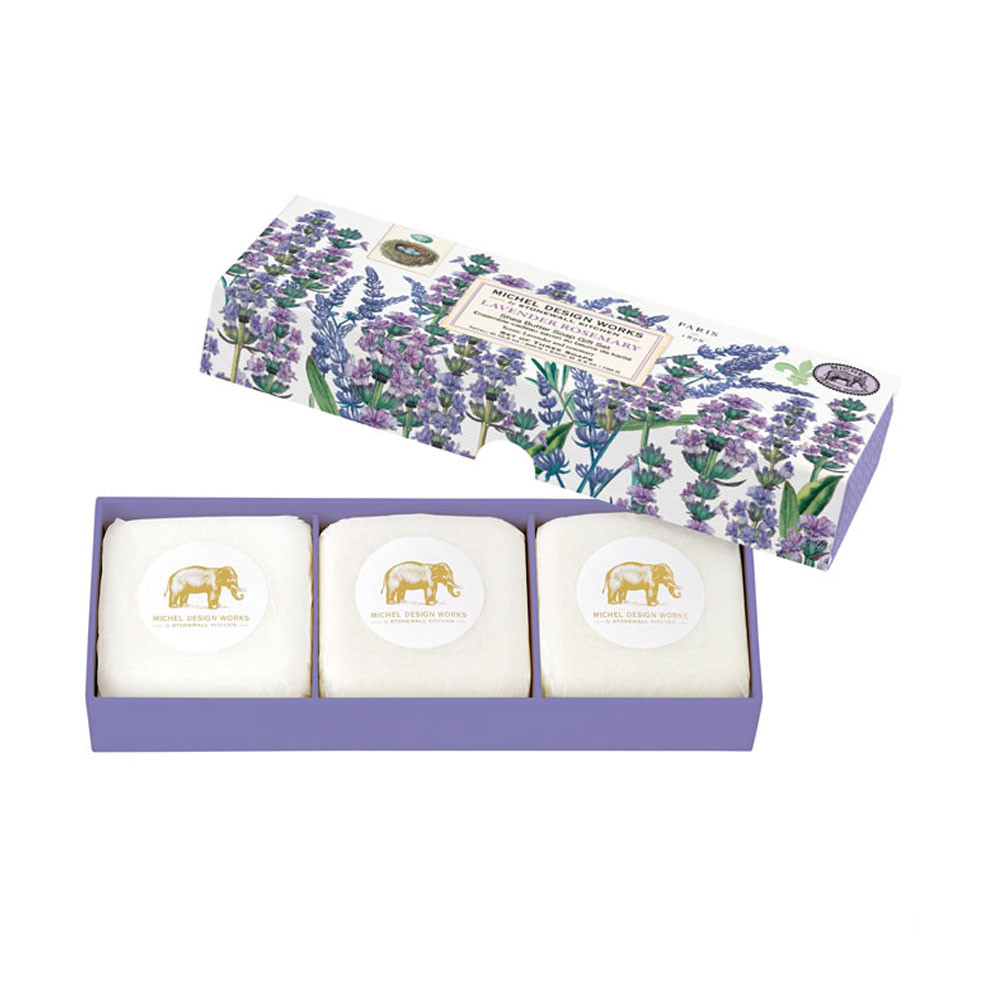 Kit com 3 Sabonetes Em Barra Lavender Rosemary Michel Design Works